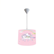 Hello Kitty Atlı Pembe Kız Çocuk Bebek Odası Sarkıt Avize