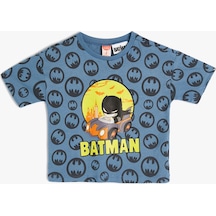 Koton Batman Tişört Lisanslı Kısa Kollu Bisiklet Yaka Pamuklu Mavi Desenli 4smb10196tk Mavi