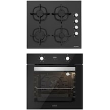 Silverline BO6502B02 - CS5343B01 Siyah Cam Ankastre Set