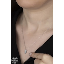 Union Swarovski Zirconia Kadın Kalp Yıldızı Gümüş Kolye