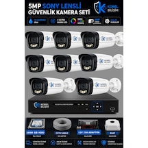 Korel Bilişim 8 Kameralı 9 Atom Ledli 5 Mp Sony Lensli Gece Renkli Güvenlik Kamerası Seti 1000 Gb Hdd