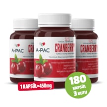 Kızılcık Sepeti A-Pac Cranberry Turna Yemişi Kızılcık Ekstresi 3 x 60 Kapsül Kızılcık Sepeti A-Pac Cranberry Turna Yemişi Kızılcık Ekstresi 3 x 60 Kapsül