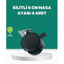 Depomıx Zemin Korumalı Kilitli Ayak Tekerlek Seti 6 Cm Çok Renkli