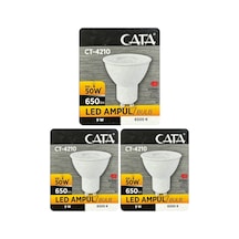 9w 50w Beyaz Işık 6500k Gu10 Duylu Led Spot Ampul, 3 Adet Diğer