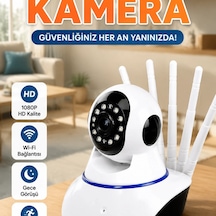 1080p Wifi Güvenlik Kamerası 5 Antenli, Motorlu, Led Aydınlatmalı Ve Sensörlü