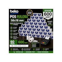 Pos Rulosu 56x16 Mm Termal Rulo 600 Adet 60 Paket X 10 Adet