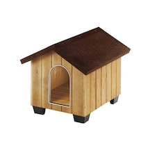 Domus Ahşap Çatılı Köpek Kulübesi Large 81x102x78 Cm Açık Bej
