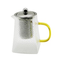 Kare Kabartmalı - Borosilikat Cam Demlik 550ml 5365 Çok Renkli