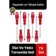 Üstün Kalite Dayanıklı Pratik Ergonomik Vidalama Tamir Tamirat Düz Ve Yıldız 7 Parça Tornavida Seti
