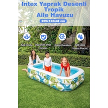 Intex Yaprak Desenli Şeffaf Havuz Aile Havuzu 229x152x48 Cm