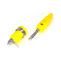 4mm Banana Silikonlu Ve 4mm Korumalı Born Takım Sarı