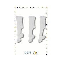 Defne Baby 3 Adet Pamuklu Jakar Desenli Unisex Çocuk Ve Bebek Külotlu Çorap Sade