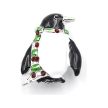 Penguen Broş - Beyaz Beyaz