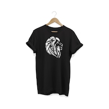 Aslan Kral Baskılı Siyah T-shirt Siyah