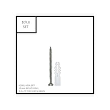 Dübel-vida Seti, Beyaz Dübel 10 Mm, 5,0x70 Yhb Sunta Vidası, 10 Adet