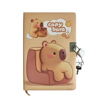 Capybara Şifreli Kilitli Defter A5 Karışık 12,8x18,6cm Çok Renkli