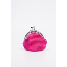 Fabric Craft Bag Bozuk Para Cüzdanı Merserize Pamuk Klipsli Örgü Pembe