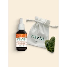 2'li Ürün - Ravla Yeşim Gua Sha Yüz Masaj Taşı / Ravla Kır İğdesi Yağı - 50ml