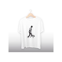 Atatürk Detaylı Unisex Tişört Beyaz