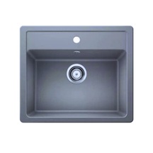 Simpex Tek Göz Tezgah Üstü&tezgaha Sıfır Uyumlu Antrasit 58x50cm