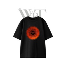 Thewert Crying Sun Tasarım Baskılı Ünisex Siyah Oversize T-shirt