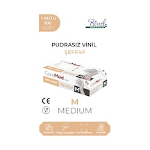 Vinil Şeffaf Muayene Eldiveni M - 1 Paket 100'lü