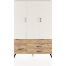 Arges Dolap 5 Raflı 5 Çekmeceli Tek Askılı 132x30x195 Aytaşı-aytaşı/çam Aytası/atlas Çam