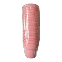 Omeyva Renkli Sert Mika Plastik Kristal Bardak - Pembe - 6 Oz / 180 Cc - 25'li Paket