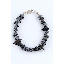 Kartanesi Obsidyen Bileklik Kırıktaş 649-3 Çok Renkli
