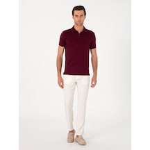 Cacharel Ekru Slim Fit Çizgili Keten Karışımlı Spor Pantolon Bej