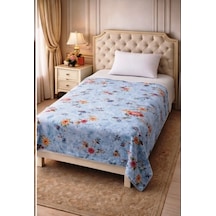 Amazon Ev Pamuk Dokuma Tek Kişilik Pike 160 240 Cm Mavi - Çiçekli
