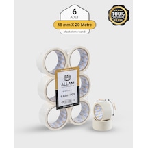 6 Adet Maskeleme Bandı 48mm X 20mt Kağıt , Boya Ve Dekorasyon Bandı