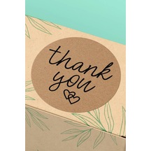 Kraft Kalpli Thank You Sticker 3x3cm St2337 Çok Renkli