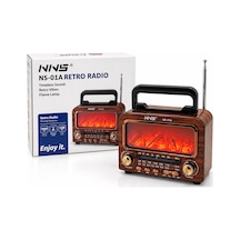 İbreli Şömineli Radyo - Retro Am - Fm - Sw Usb - Type-c Sarjlı Bt - Tf - Usb Speaker Ns-01a Pl-4730