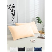 Vionel Home Pamuklu 2'li Kapaklı Yastık Kılıfı 50x70 Cm - Yumuşak Ve Nefes Alabilir Bej Abanoz