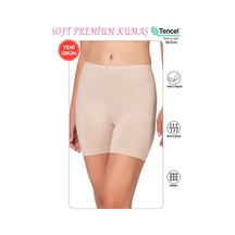 Özkan Underwear Özkan 27781 Kadın Premium Kumaş Modal Pamuklu Esnek Rahat Ara Boy Diz Üstü Kısa Tayt Şort Boxer Taş
