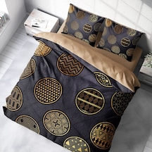 Monohome Gold Circle 3D Pamuk Saten Çift Kişilik Nevresim Takımı