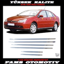 Citroen C5 Krom Cam Çıtası 6 Prç 2004-2008 Arası P.Çelik