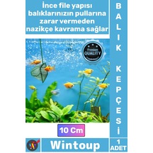 Akvaryumkepçesi Profesyonel Sağlam Dayanıklı İnce Fileli Akvarist Akvaryum Balık Kepçesi 10 Cm