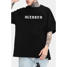 Unisex Blesseb Baskılı T-shirt Siyah