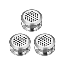 3 Adet 35mm Mobilya Dolabı Soğutma Paslanmaz Çelik Çift Taraflı Havalandırma Deliği Dekoratif Kapak Diğer