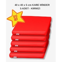 40 X 40 Kare Minder 5li Set - Kırmızı