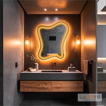 Mariont Amber Led'li Lazer Kumlamalı Lavabo & Banyo Aynası Dokunmatik Sensörlü 91 X 110 Cm Turuncu Mariont Amber Led'li Lazer Kumlamalı Lavabo & Banyo Aynası Dokunmatik Sensörlü 91 X 110 Cm Turuncu