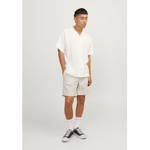 Jack & Jones Erkek Keten Karisimli Jogger Sort - Jaiden 12248629 Crockery Vizon