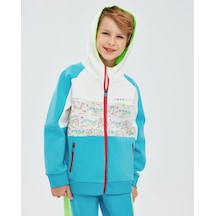 Skechers 2Xı-Lock B Full Zip Hoodie Sweatshirt Büyük Erkek Çocuk Kırık Beyaz Sweatshirt Sk241075-102