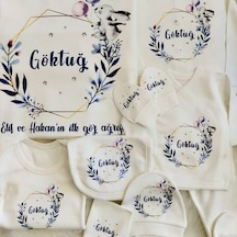 İsimli Hastane Çıkış Seti Unisex Ekru