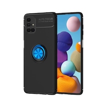 Samsung Galaxy M51 Kılıf Range Yüzüklü Silikon - Siyah-mavi 0.2M-Çok Renkli