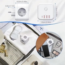 3 Ac Priz Soketli 3 Usb+type-c Akım Korumalı, 7 İn 1 Priz, 16a Maks, 4000w