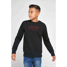 Tshirthane One Punch Man Baskılı Unisex Çocuk Siyah Sweatshirt (534647941) Siyah