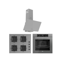 Ferre Flowart Ventora Essential Gri 3'lü  QBL63CPR-SS208-D088 Ankastre Set
